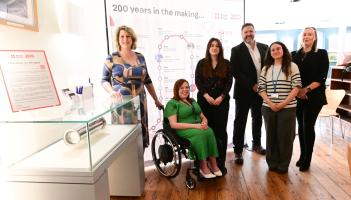 Kitson Boyce team members including (left) Kate Barton and third from right Rhodri Davey at the Torquay museum exhibition
