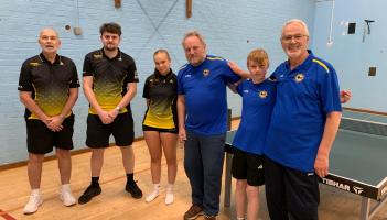 Steve Metcalfe, Jamie McGuire, Aleksandra Treder (Torbay Academy 5) Wayne Gilbert, Elliott Stobie, Brian Noades (Brixham Seals)