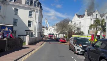 WATCH: Flames rip through derelict seafront hotel in Torquay (Image: Jim Parker)