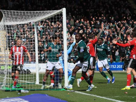 Plymouth Argyle v Exeter City. Pic from PPAUK