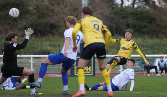 Kieran Wilson causing trouble for Torquay United. Pic from PPAUK