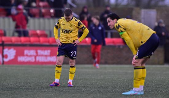 Torquay United players dejected after losing 4-2 in the National League South match at Eastbourne Borough Photo Alan Stanford/PPAUK