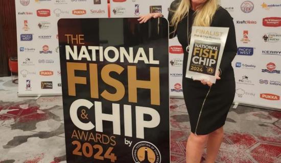 Lorraine Arnold with a national fish and chip award