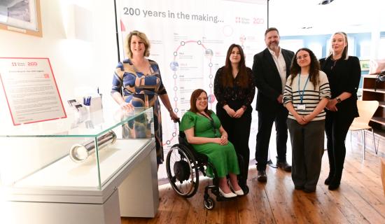 Kitson Boyce team members including (left) Kate Barton and third from right Rhodri Davey at the Torquay museum exhibition