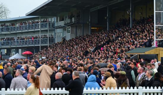 Bumper crowd at Newton Abbot Racecourse on Easter Saturday Pic PPAUK