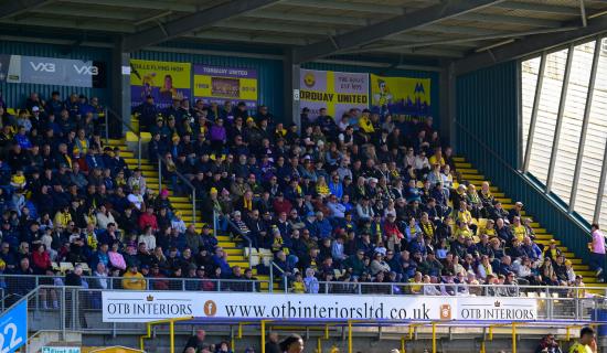 A packed Plainmoor dreaming of promotion. Pic from PPAUK