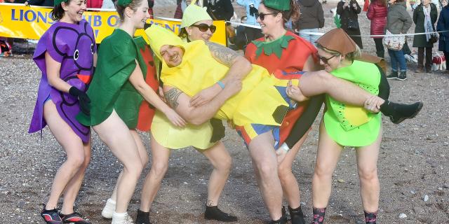 Pictures: Fancy dress and freezing fun at Paignton&rsquo;s New Years Day Dip