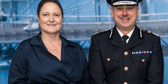 Crime Commissioner Alison Hernandez with Chief Constable James Vaughan.