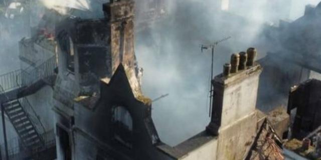 Sherwood Hotel blaze - the smouldering shell of the building Pictures Torquay fire service