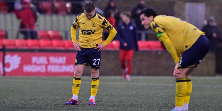 Torquay United players dejected after losing 4-2 in the National League South match at Eastbourne Borough Photo Alan Stanford/PPAUK