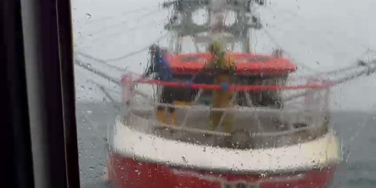Torbay RNLI 's ALB arriving at the trawlers location Pic RNLI Klaus Goddard