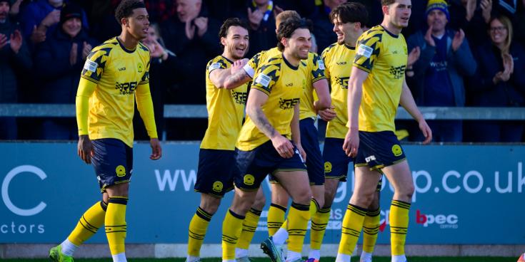 Smiles of victory for Torquay United. Pic from PPAUK