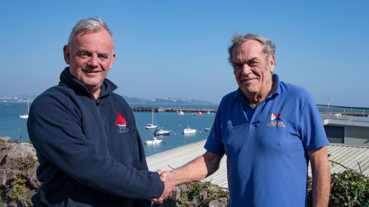 Left - Rob Murray, Chair of Trustees for Vigilance of Brixham and Richard Speckley, Commodore of Brixham Yacht Club, mark the signing of the lease 