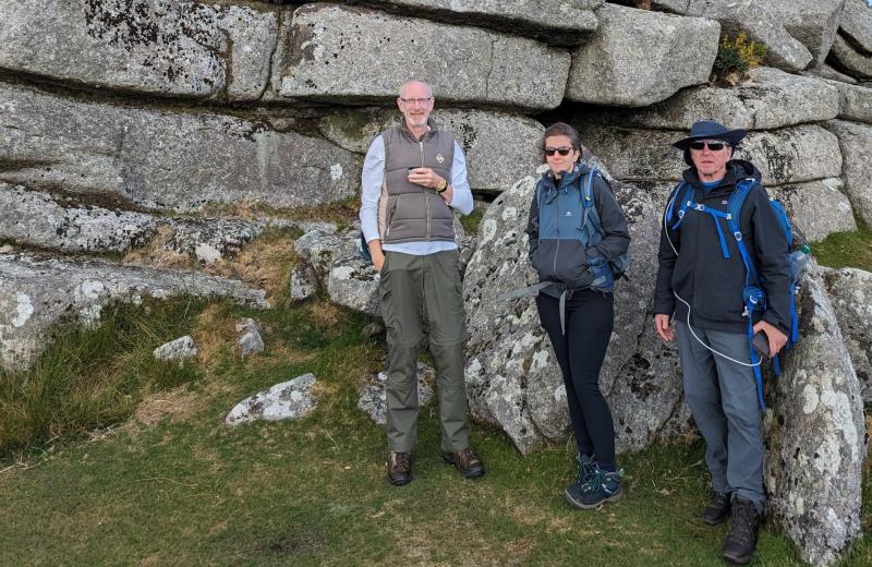 Vince, Amy and Colin at Fur Tor