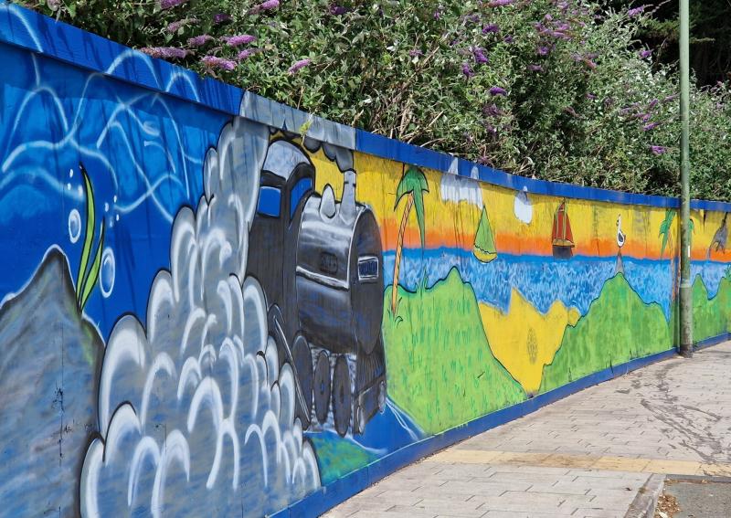 The hoardings at Hollicombe