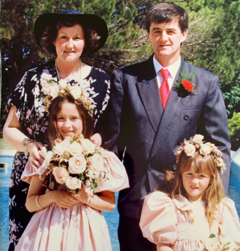 Tracy Thomas as a bridesmaid