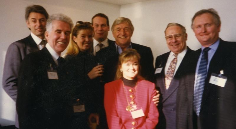Sally Allen, Sir Michael Parkinson and Daewoo cars staff