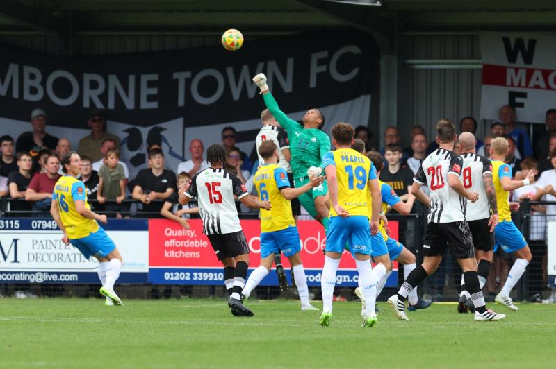 Rhys Lovett punches clear. PPAUK