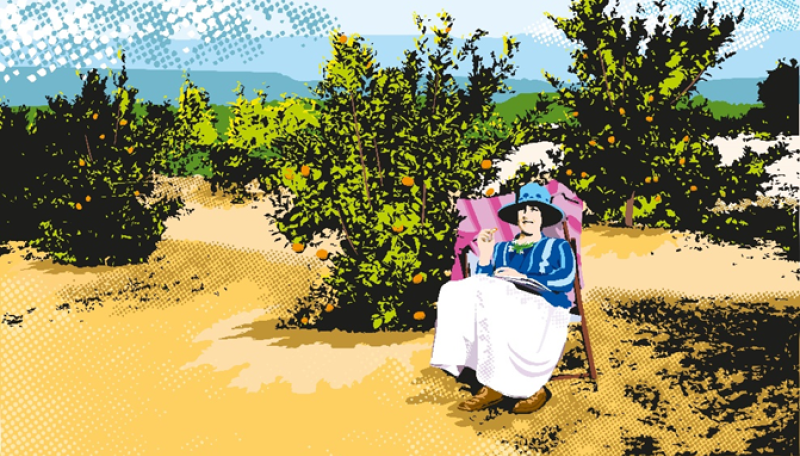 Agatha Christie relaxing