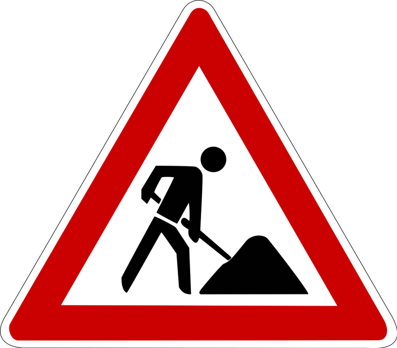 Road works sign