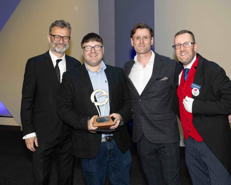 James Twigger receiving his award