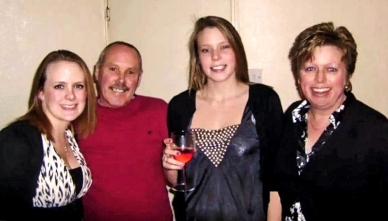 Steve and Tracy Wright, with daughters Vicky (far left) and Lizzie (centre right)