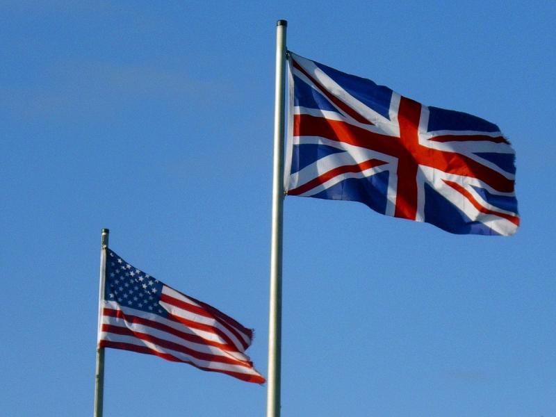 USA and UK flags