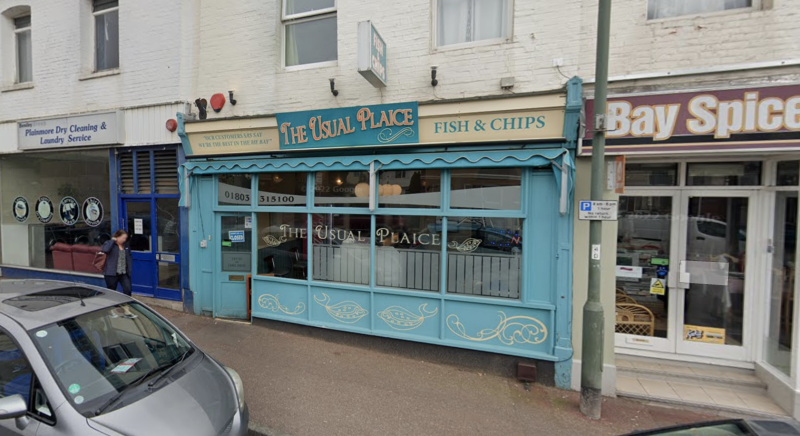 Torquay fish and chip shop on fire 