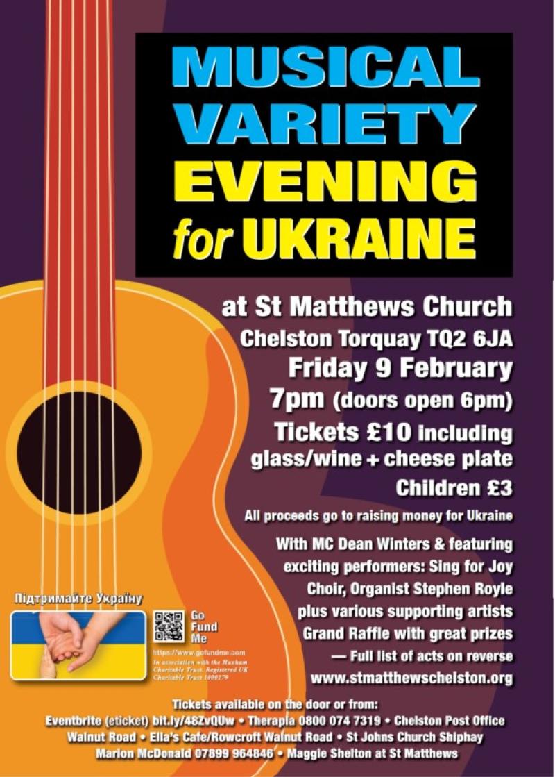 Torquay to host musical variety evening to help inspirational Ukraine activist
