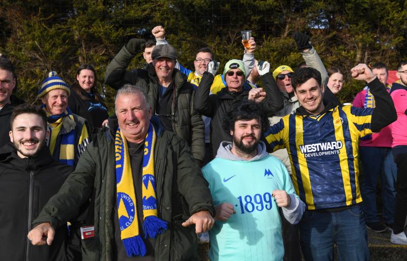 Torquay fans at Worthing. Pic from PPAUK