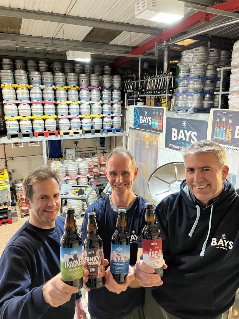 The Bays Brewery directors Pete Salmon, Will Freeland and Mark Salmon