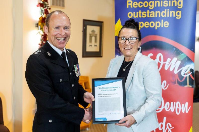 Detective Constable Rebecca Lockley with Chief Supt Roy Linden