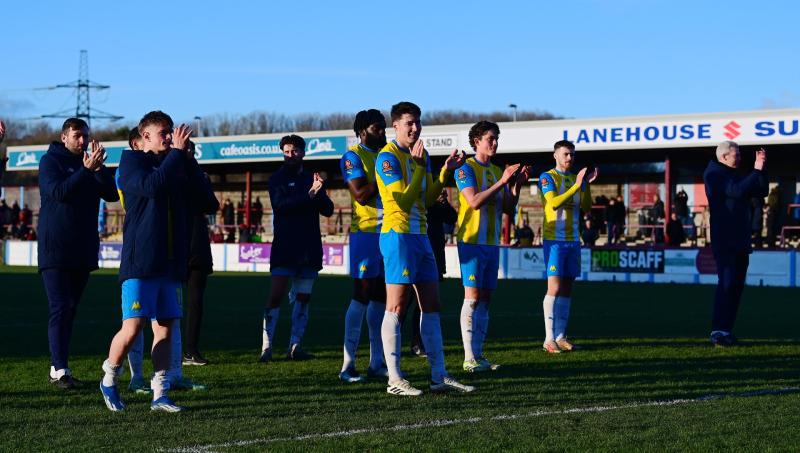 Torquay players applaud the fans. Pic from PPAUK