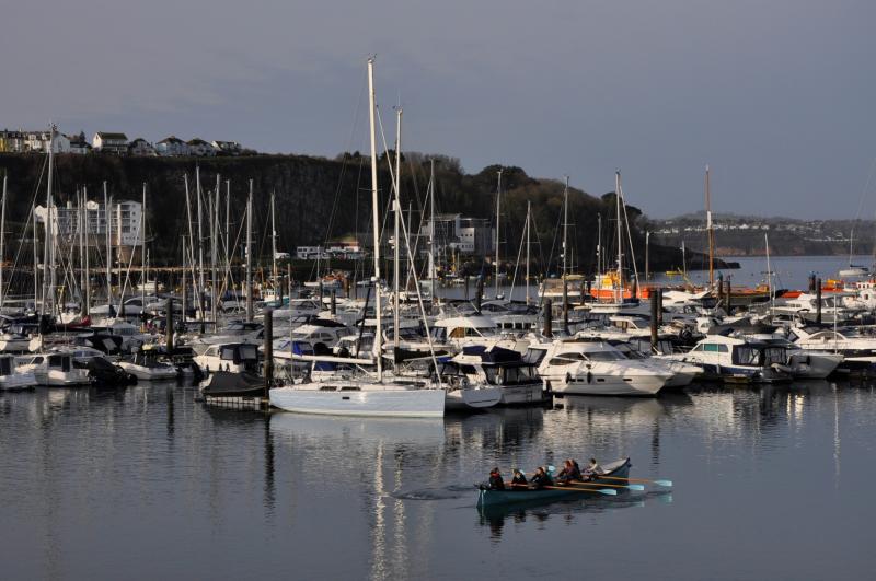 Brixham Gig Racing Club on the harbour