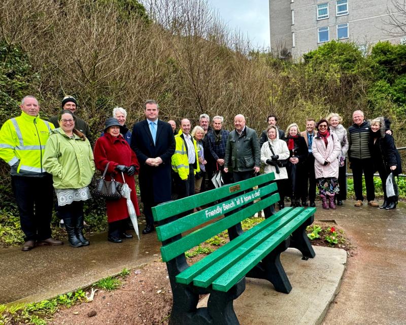 'Friendly bench' installed in memory of Torbay coast path campaigner