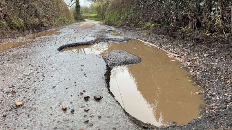 Poor weather causes pothole spike across Devon