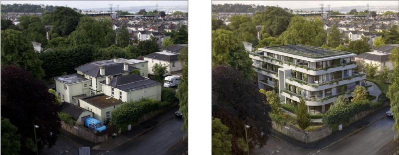 Seabury Hotel in Torquay. Before and after Image courtesy Empery And Co and Torbay Council