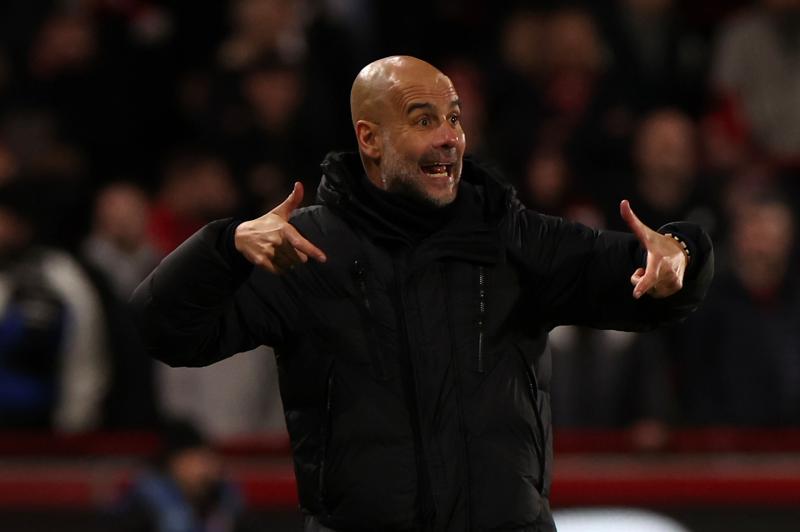 Pep Guardiola moans about fixture congestion. Pic from PPAUK