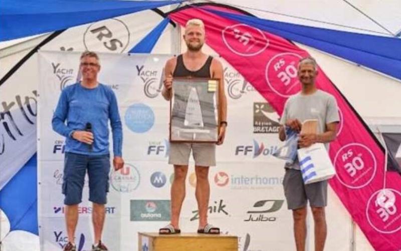 Ben Flower on the podium