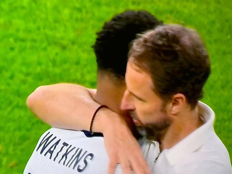 England manager Gareth Southgate consoles Ollie Watkins Pictures: ITN News