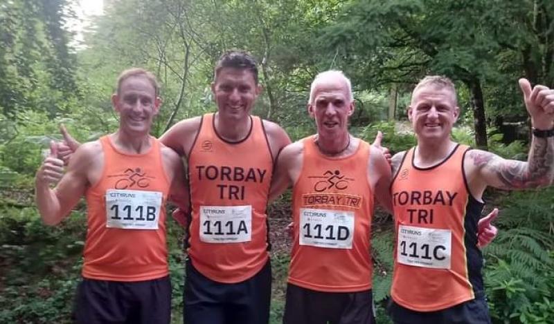 Torbay Tri Club's winning Haldon relay team