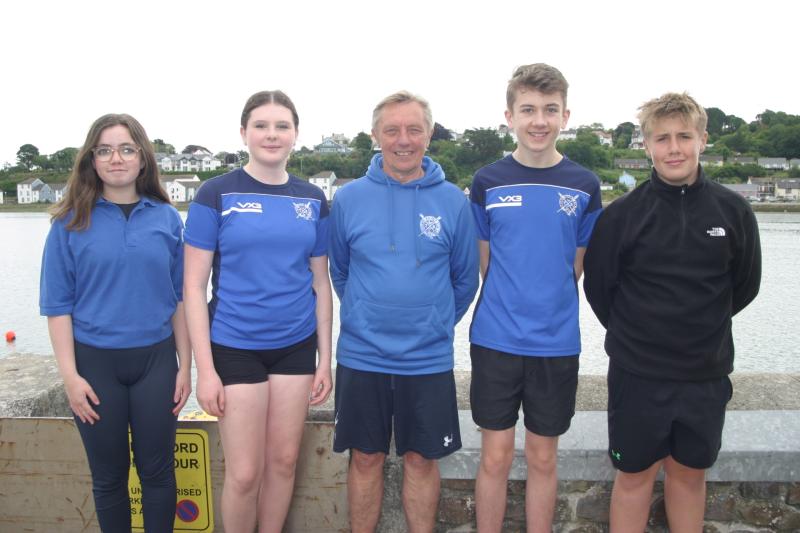 Championship Open Under 14 coxed four of Isla Canning, Sophie Evans, Richard Cudmore (cox), William Jackson-Heritage and Ollie Payne
