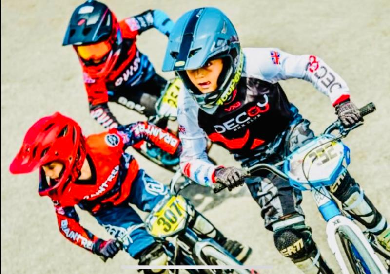 George Spencer racing on his BMX