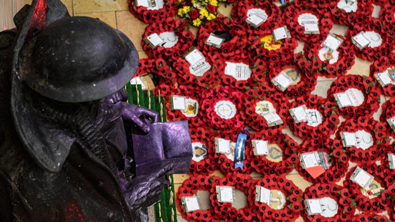 Paddington poppies for Armistice Day