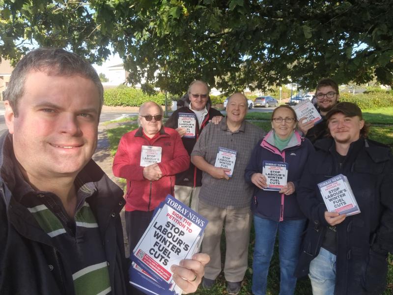 Bay campaigners against the fuel allowance cuts including Kevin Foster