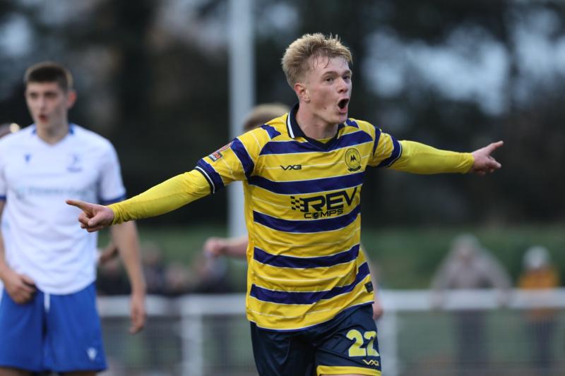 Goal celebrations for Will Jenkins Davies. Pic from PPAUK