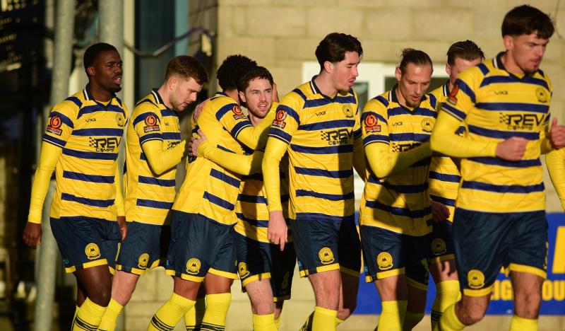 Torquay United in celebration mode. Pic from PPAUK
