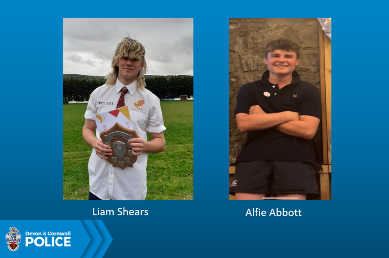 Liam Shears and Alfie Abbott Pic Devon and Cornwall Police