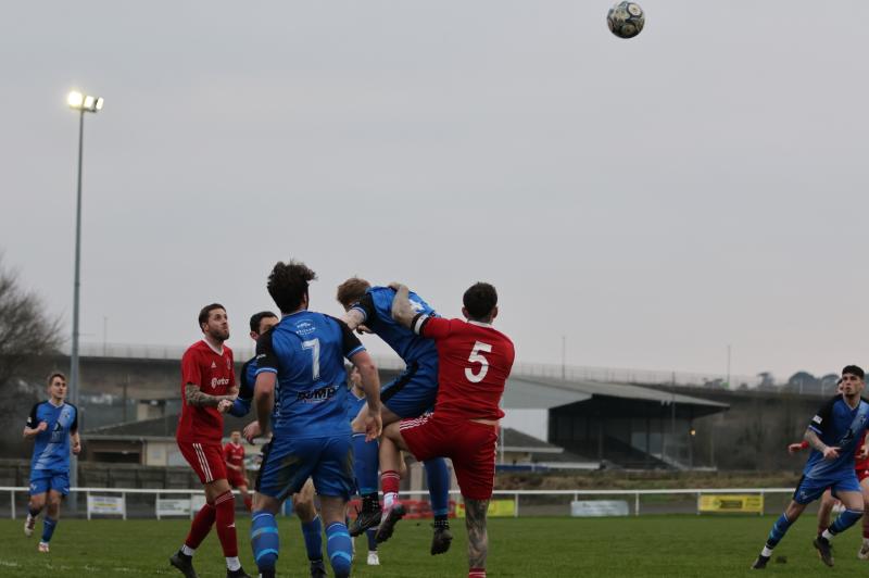 Brixham win titanic battle at Barnstaple. Pic from Nathan Bennett