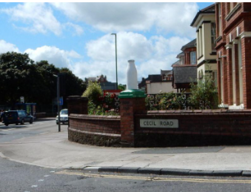 Paignton's iconic milk bottle stands though big tree falls